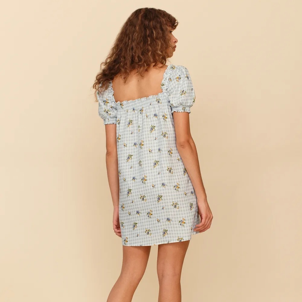Reformation Blue and Yellow Floral Mini Dress - Picture 5 of 15